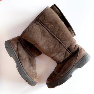 Chocolate Brown UGG Tall Boot w/ Braid